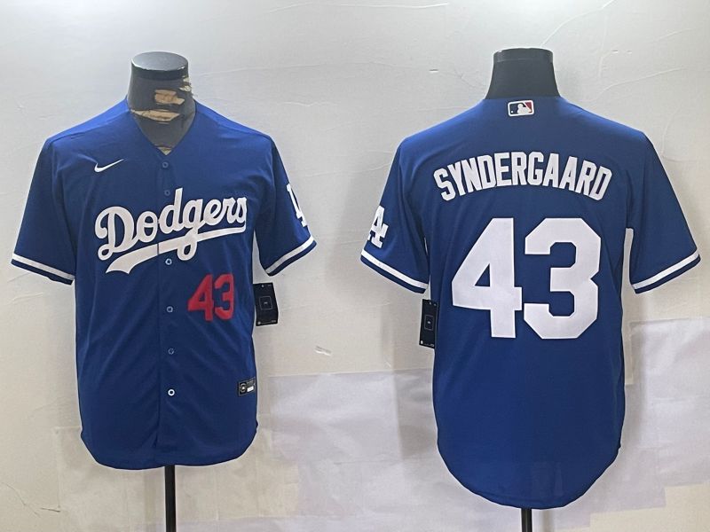 Men Los Angeles Dodgers #43 Syndergaard Blue Game 2024 Nike MLB Jersey style 11203->los angeles dodgers->MLB Jersey